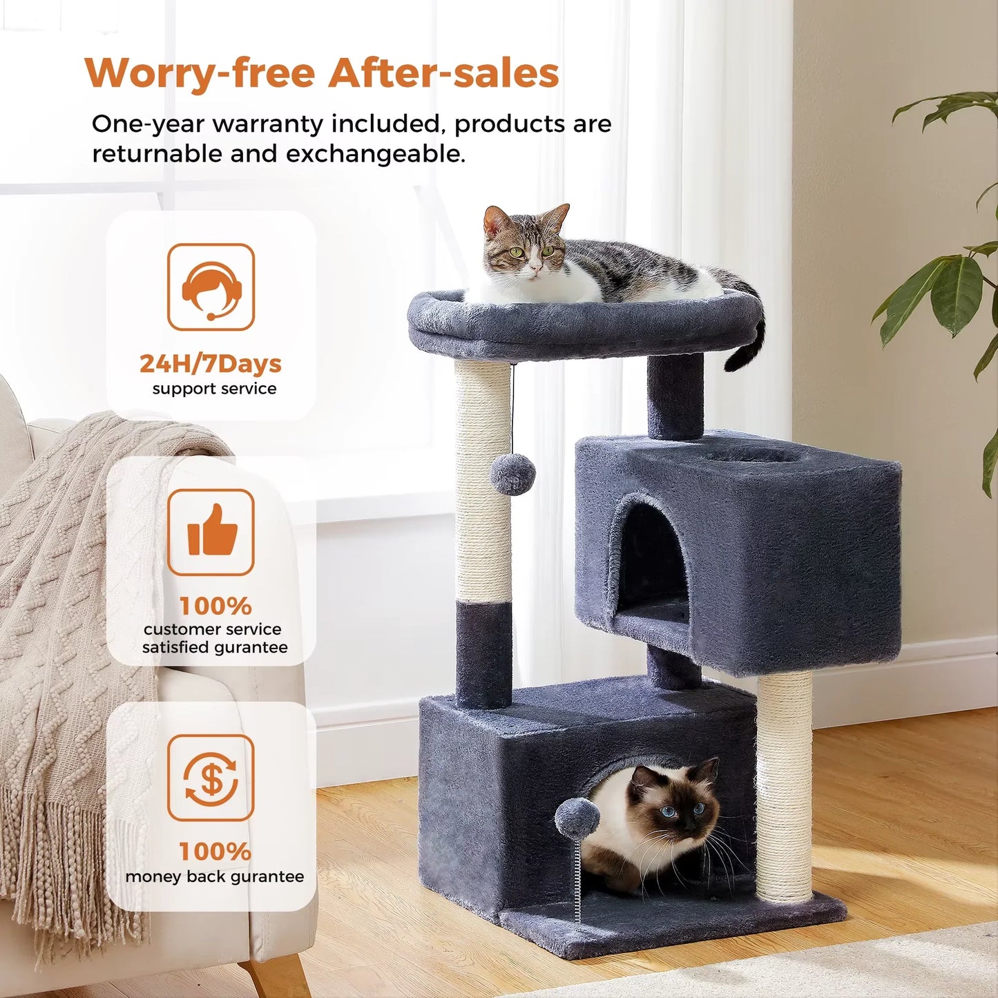 Cat Tree for Large Cats Cat Tower for Indoor - AuraPetsCat Tree for Large Cats Cat Tower for Indoor AuraPets