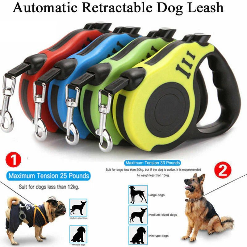 Automatic Retractable Dog Leash - Dual Size Options with Brake & Lock Safety System - Zi_toolsAutomatic Retractable Dog Leash - Dual Size Options with Brake & Lock Safety SystemZi_tools